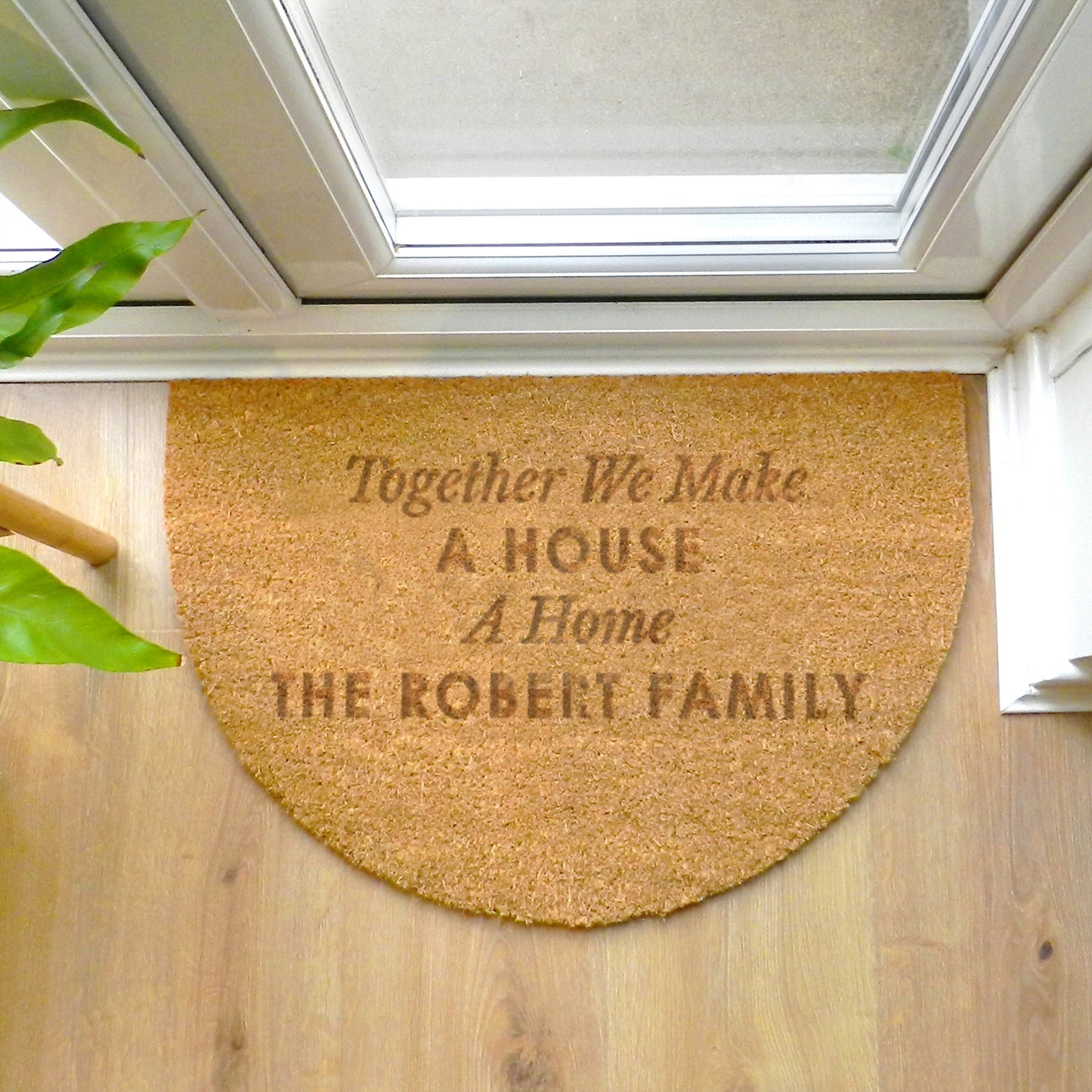 Personalised ANY Text Half Moon Indoor Doormat