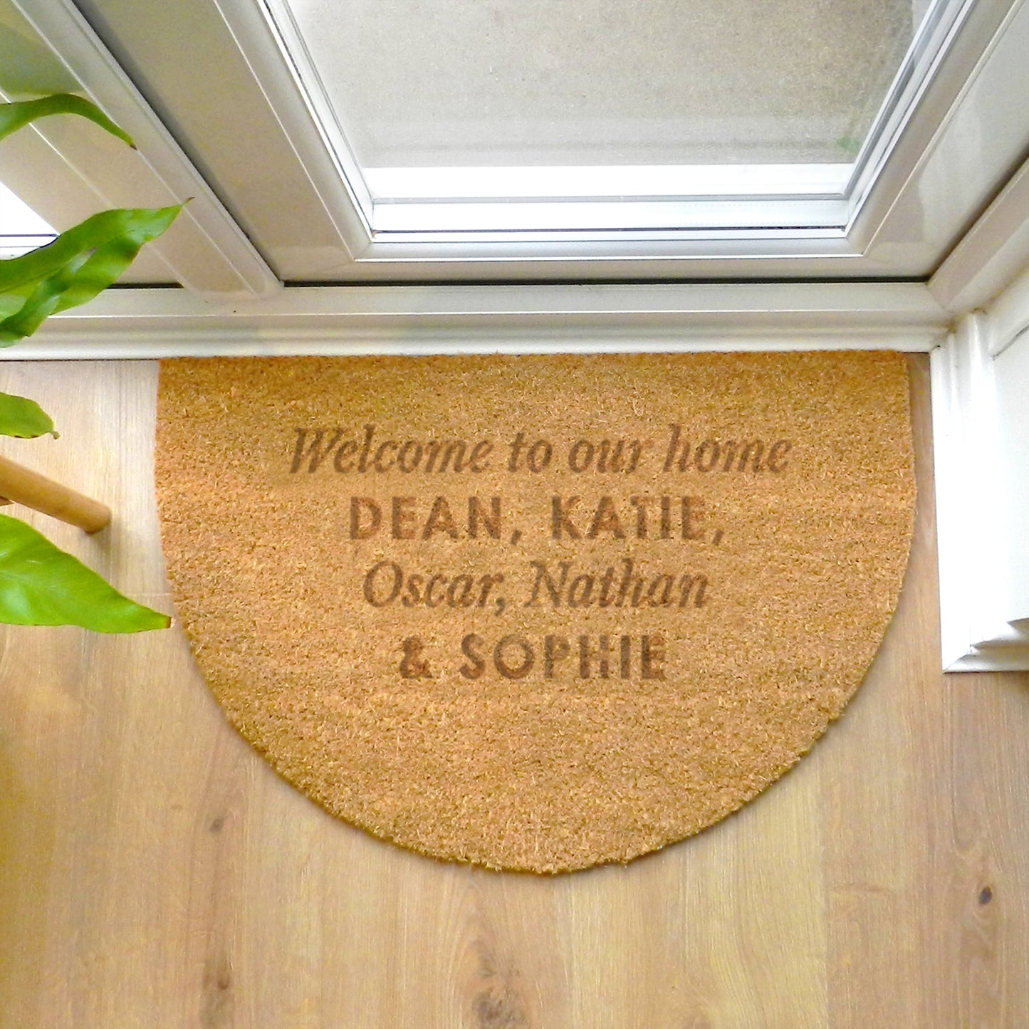 Personalised ANY Text Half Moon Indoor Doormat