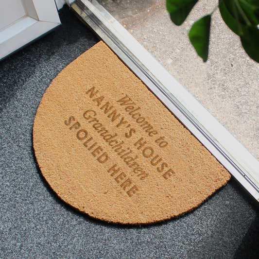 Personalised ANY Text Half Moon Indoor Doormat