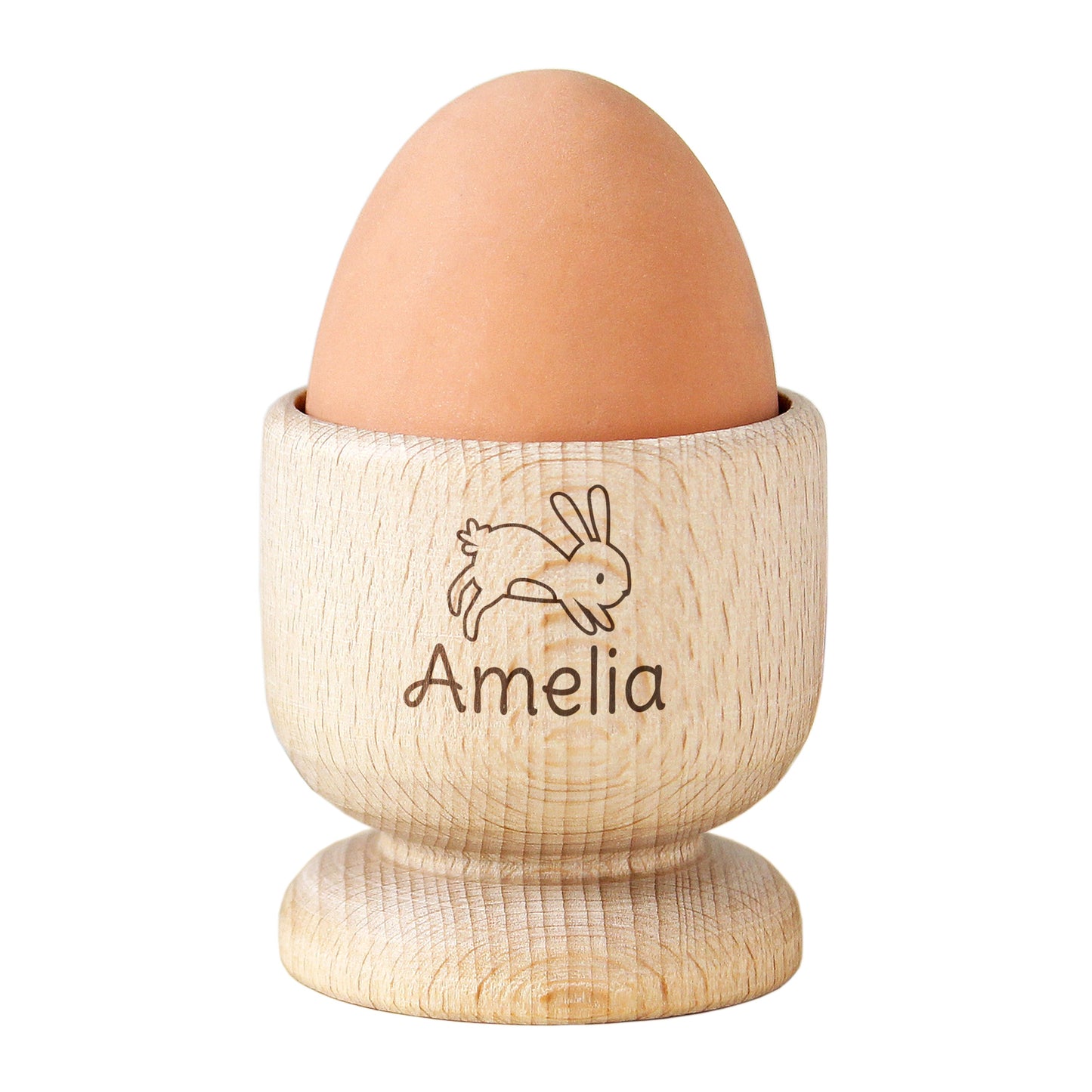 Personalised Easter Bunny Wooden Egg Cup