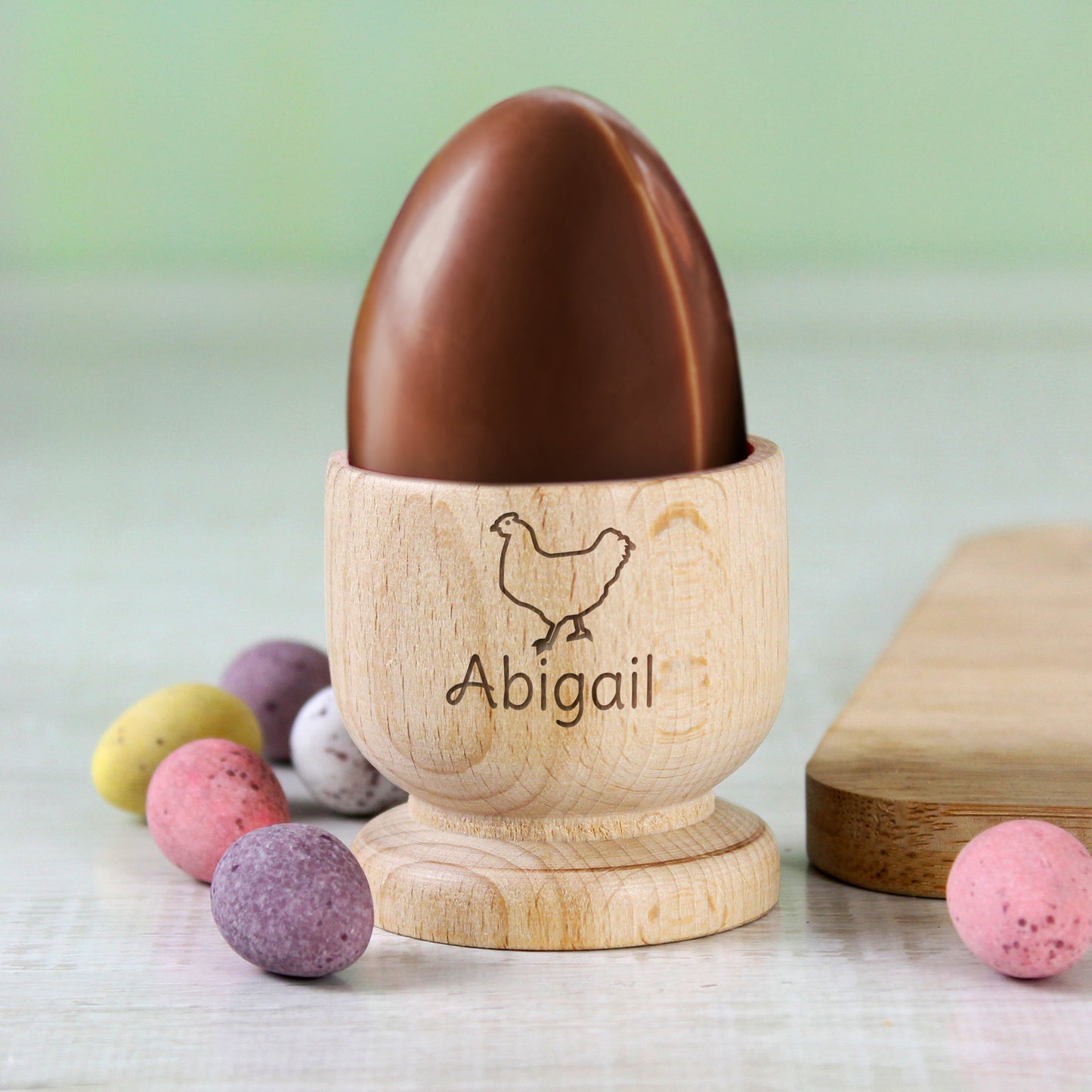 Personalised Chicken Wooden Egg Cup