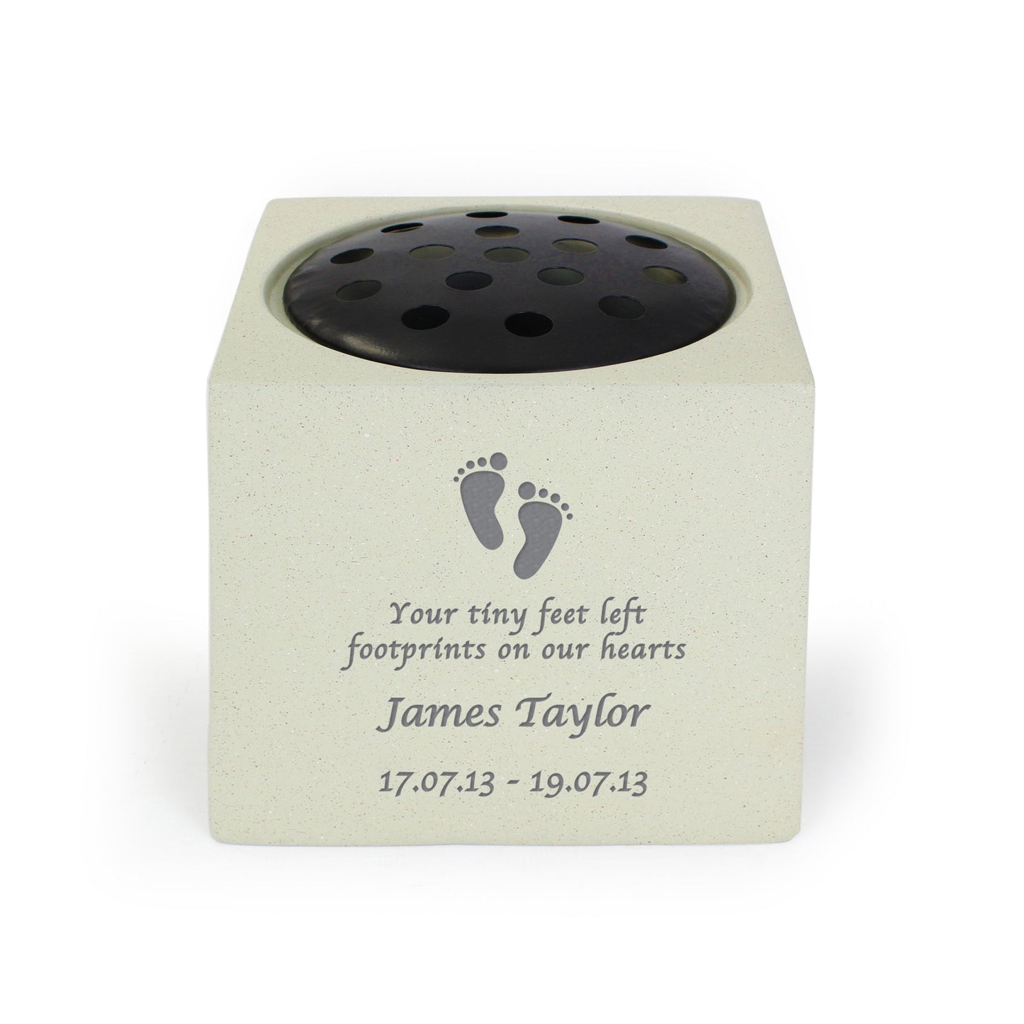 Personalised Footprints Memorial Vase