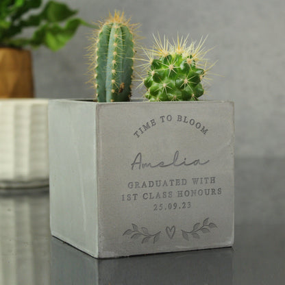 Personalised ANY Text Concrete Plant Pot
