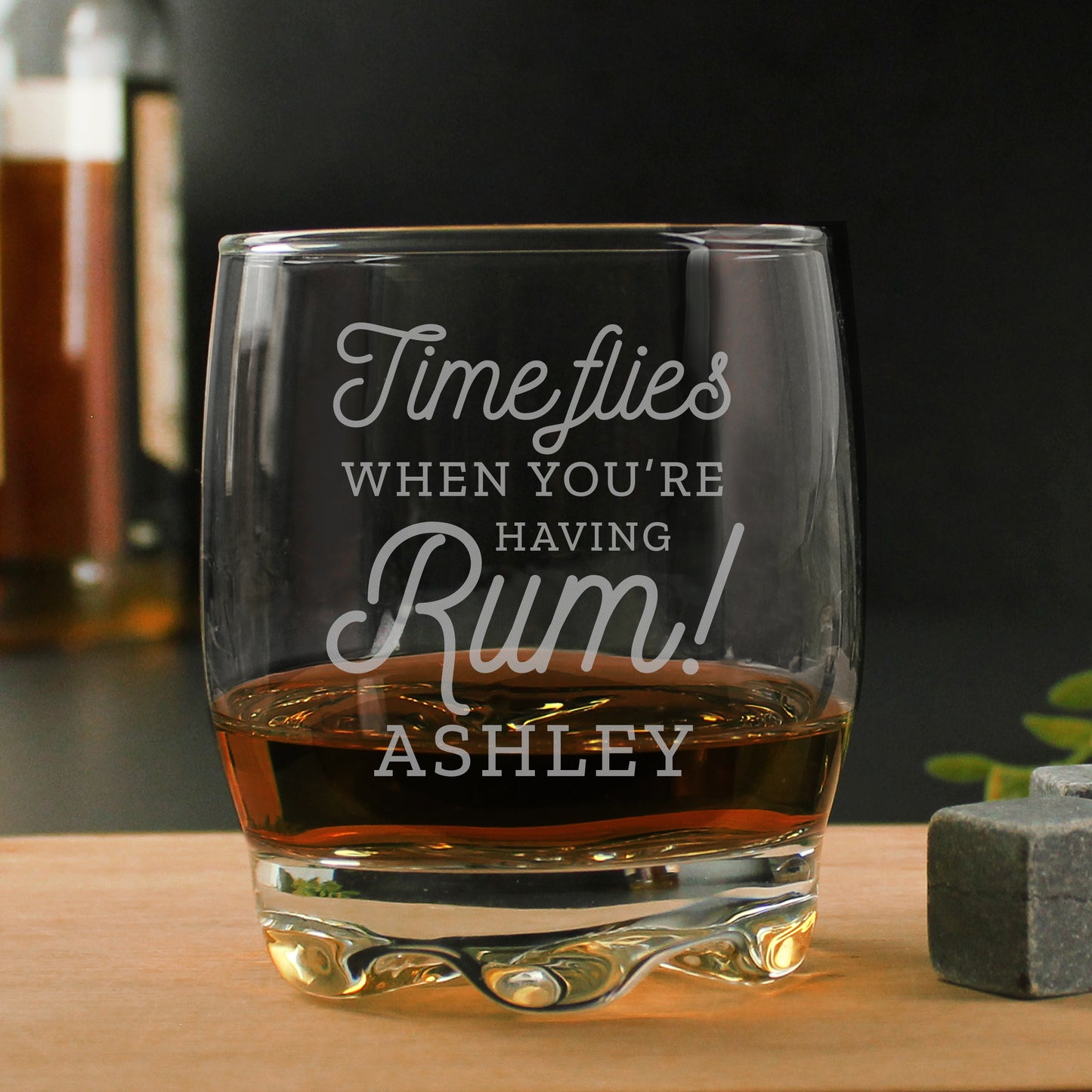 Personalised Time Flies When You're Having Rum Glass Tumbler