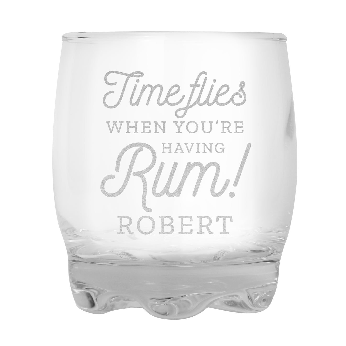 Personalised Time Flies When You're Having Rum Glass Tumbler