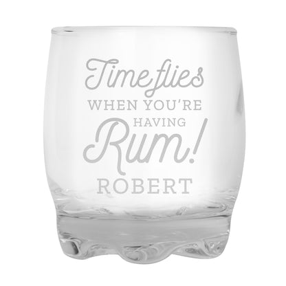 Personalised Time Flies When You're Having Rum Glass Tumbler