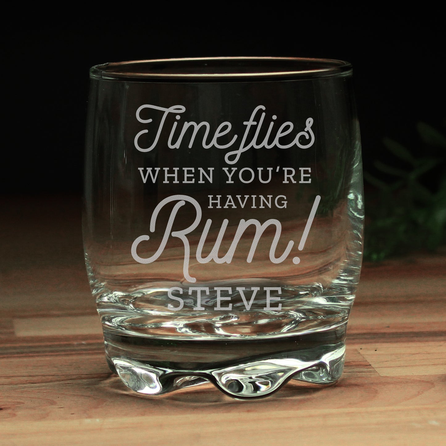 Personalised Time Flies When You're Having Rum Glass Tumbler