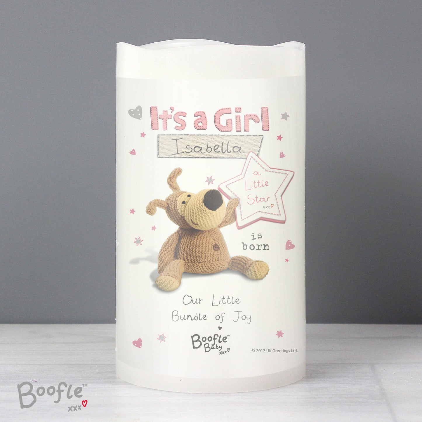 Personalised Boofle It's a Girl / Boy Nightlight LED Candle