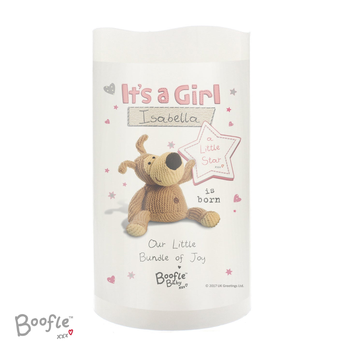 Personalised Boofle It's a Girl / Boy Nightlight LED Candle