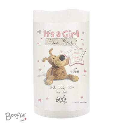 Personalised Boofle It's a Girl / Boy Nightlight LED Candle