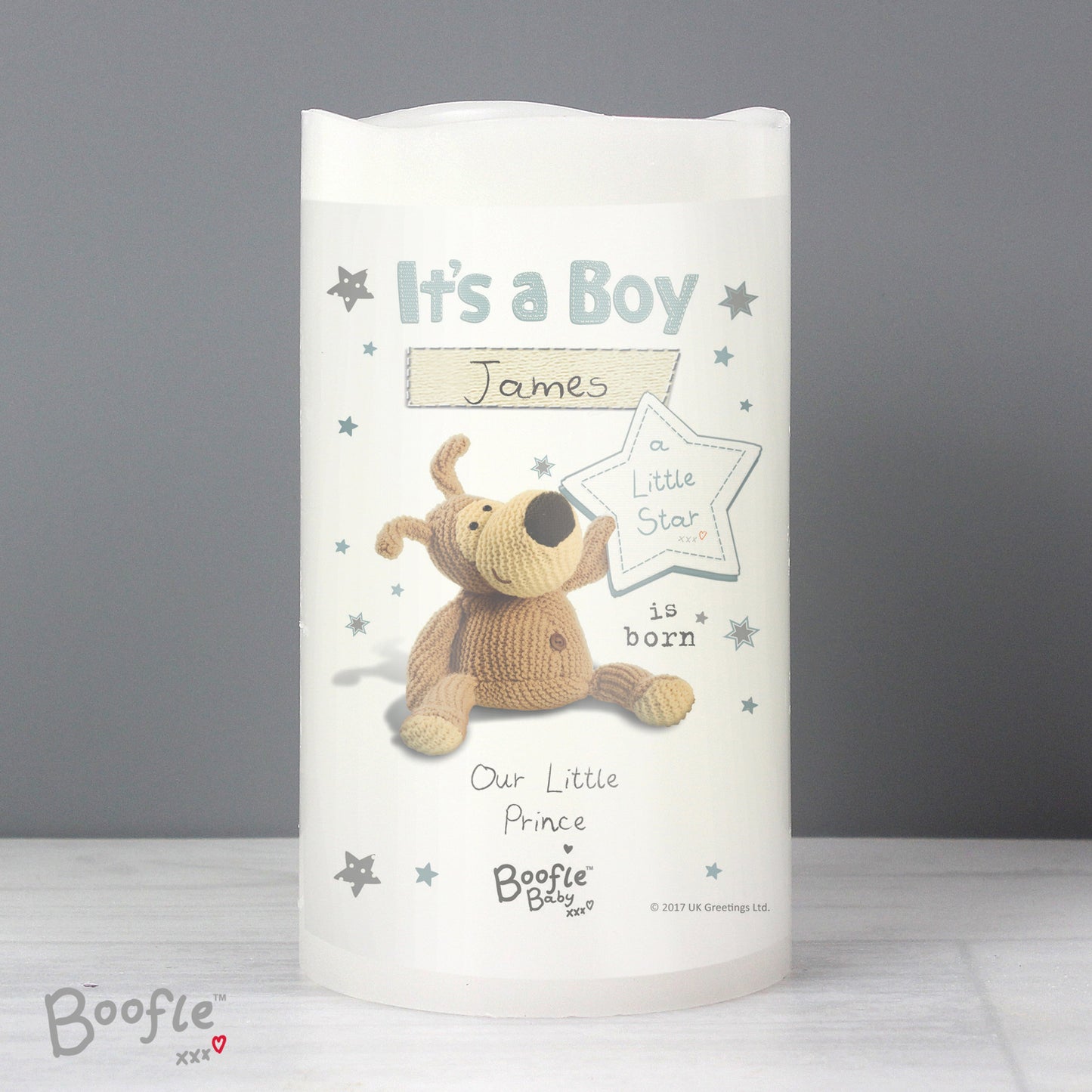 Personalised Boofle It's a Girl / Boy Nightlight LED Candle