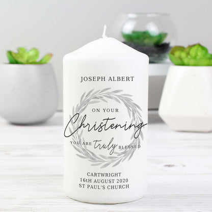 Personalised 'Truly Blessed' Holy Communion Pillar Candle