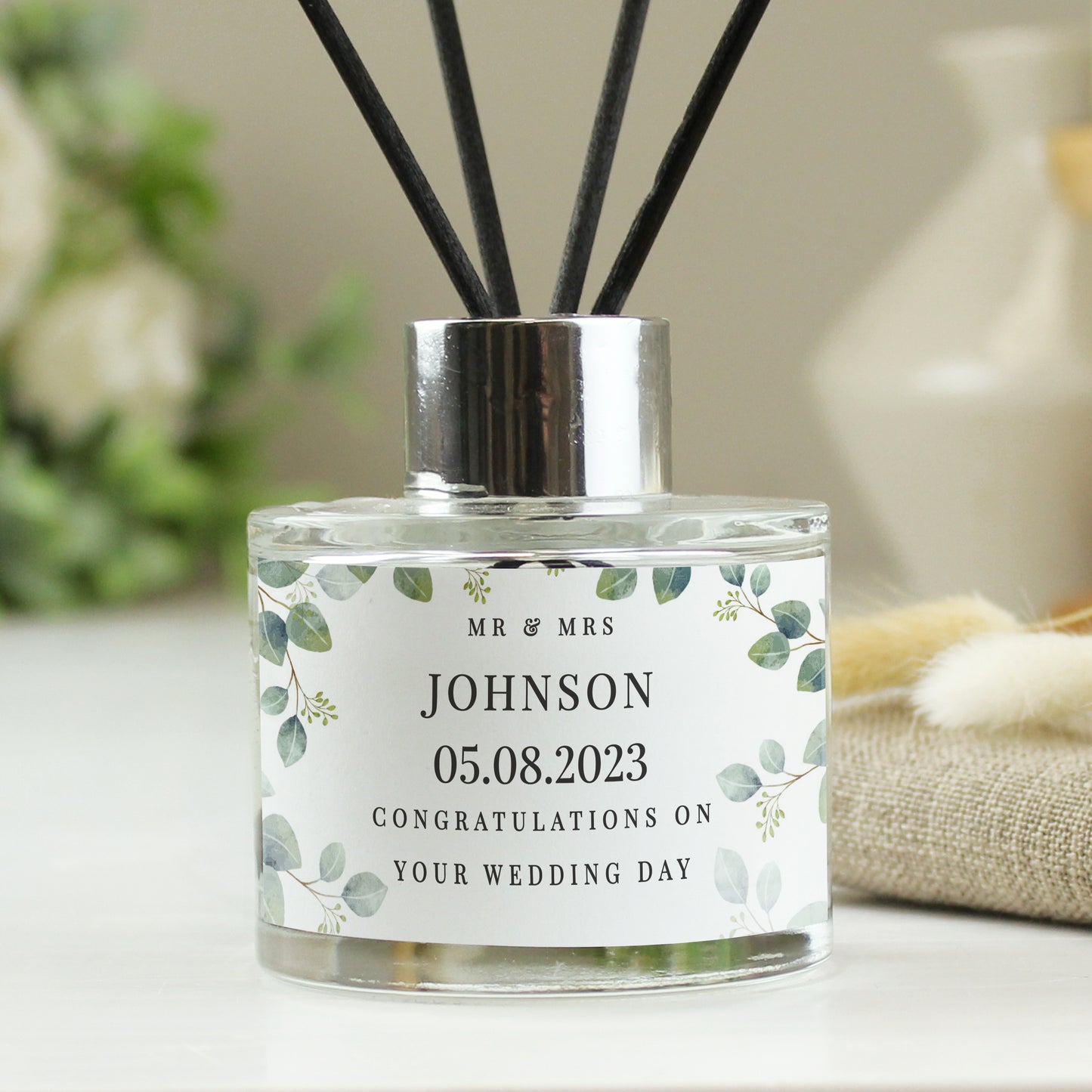 Personalised Botanical Leaves Reed Diffuser