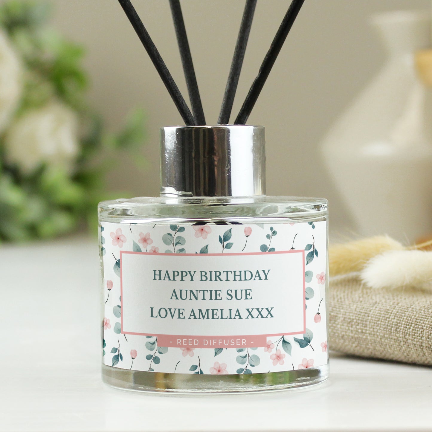 Personalised Pretty Floral Reed Diffuser