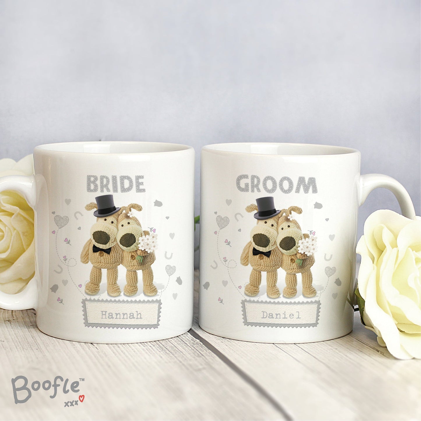 Personalised Boofle Wedding Couple Mug Set