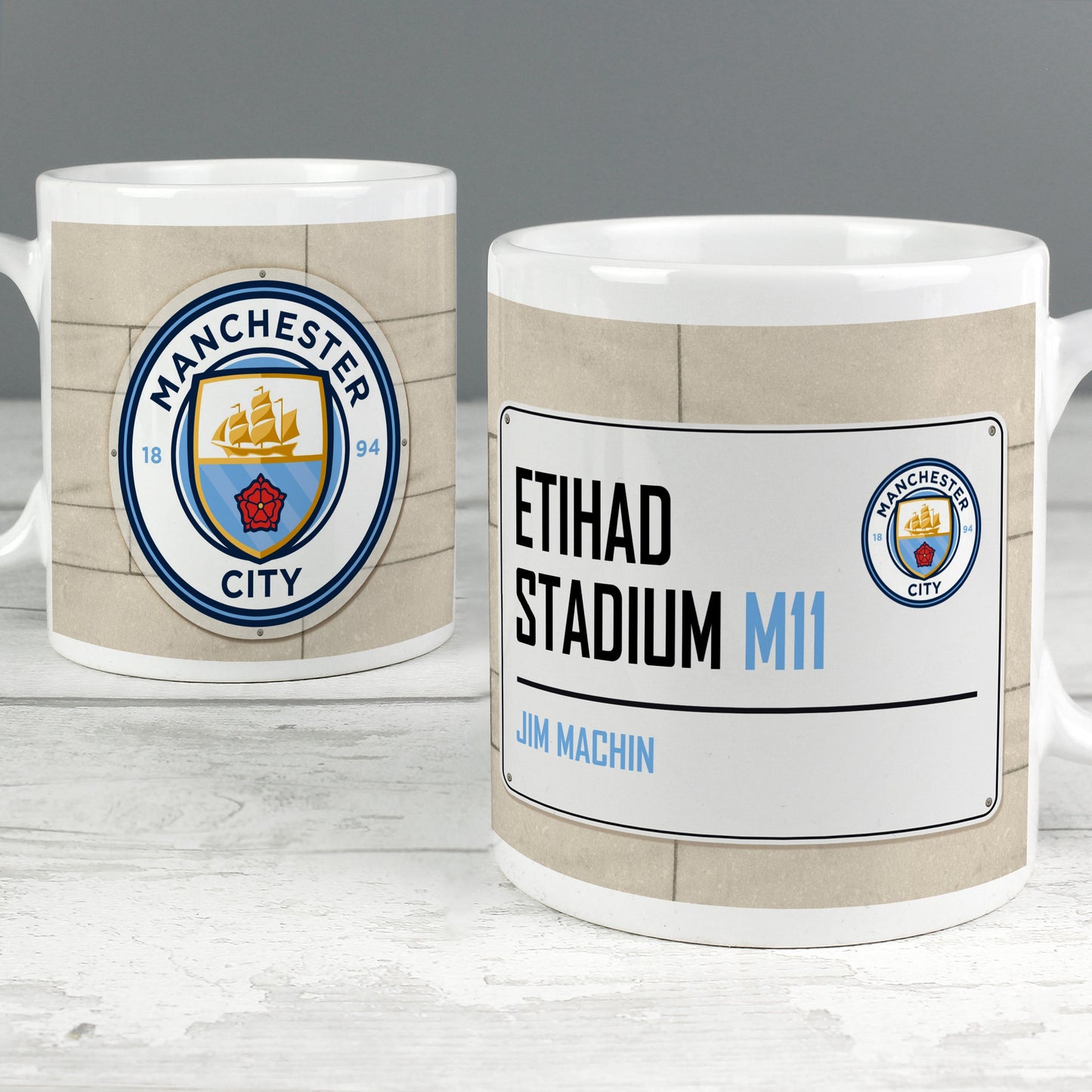 Personalised Manchester City FC Street Sign Ceramic Mug