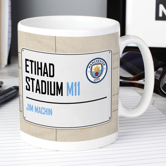 Personalised Manchester City FC Street Sign Ceramic Mug