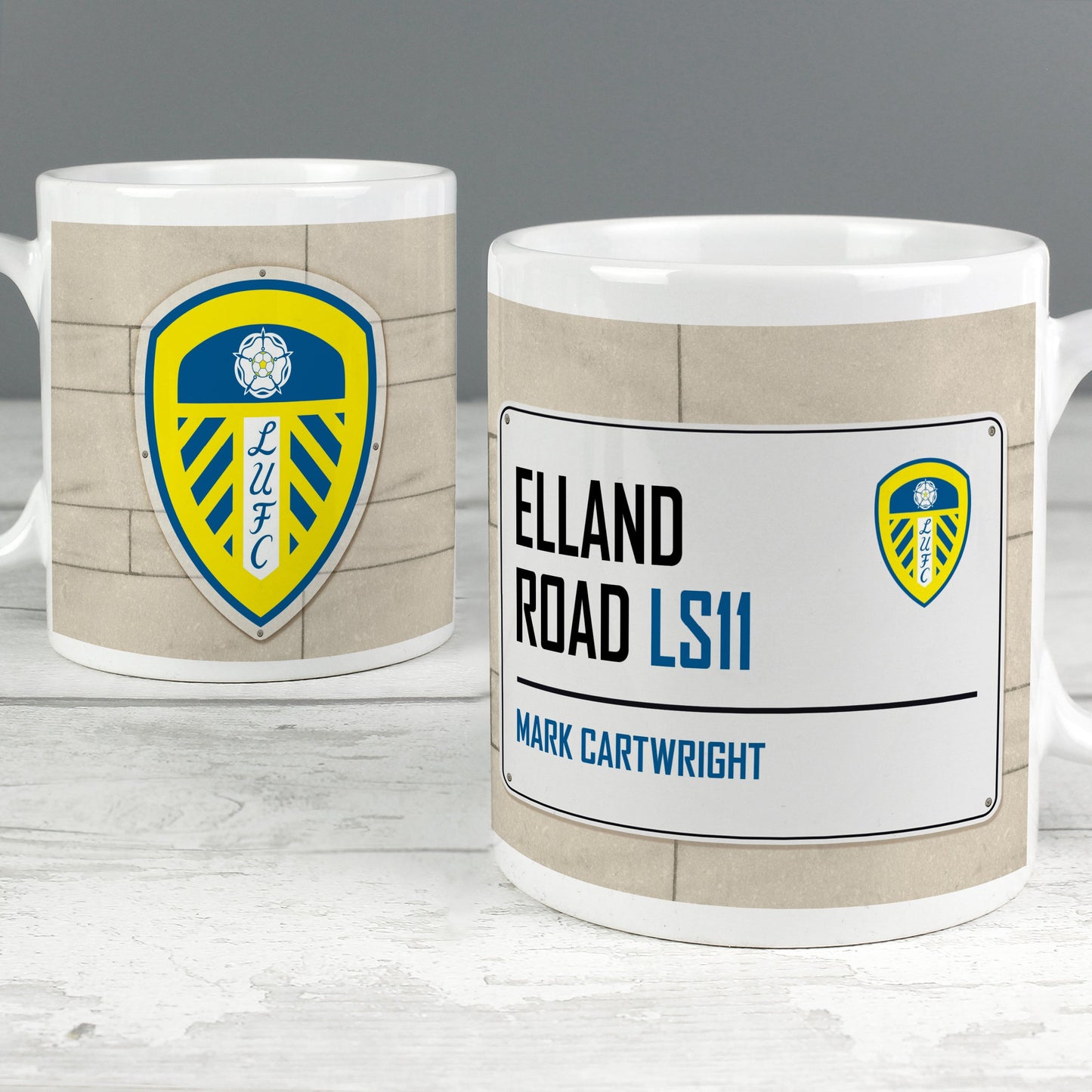 Personalised Leeds United FC Street Sign Ceramic Mug