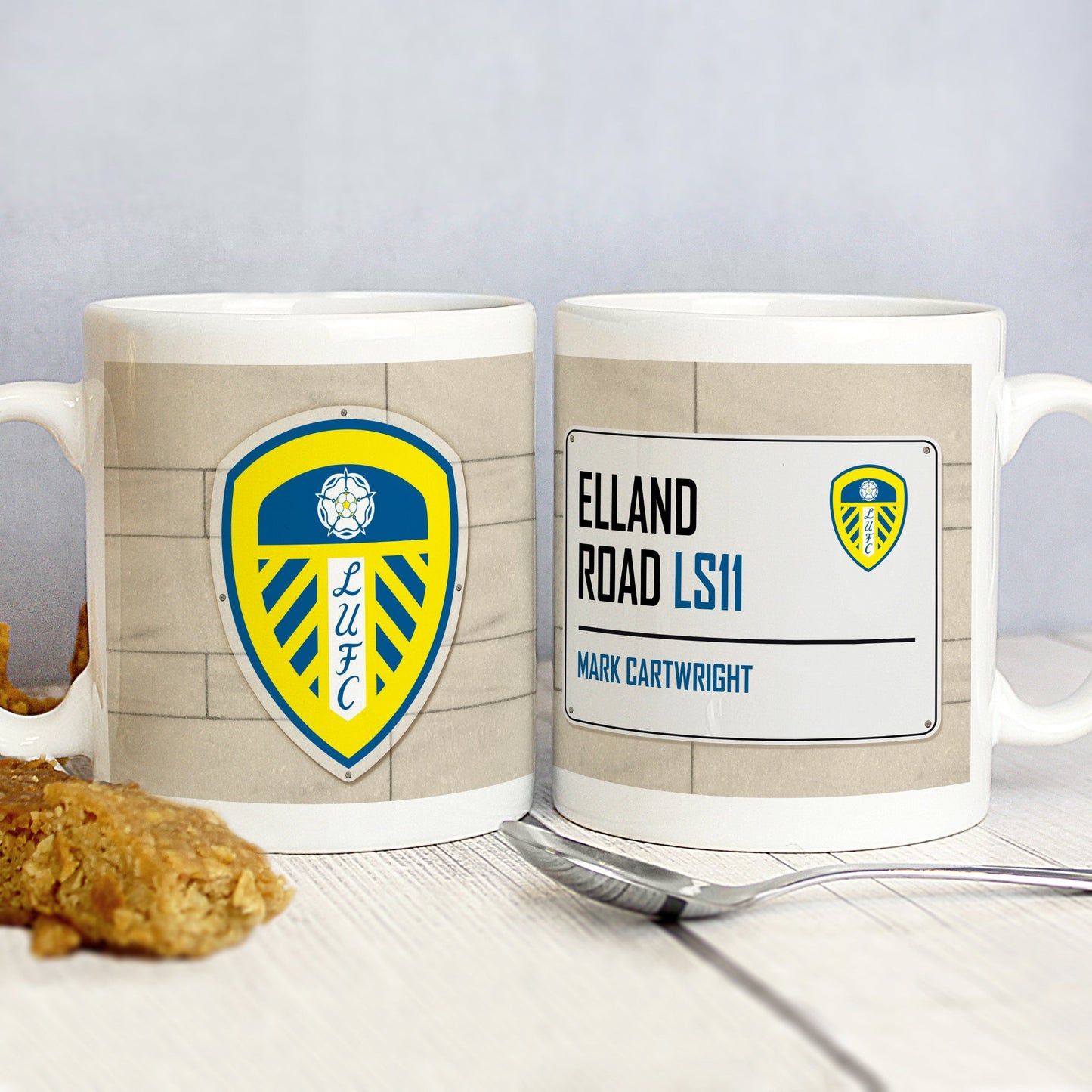 Personalised Leeds United FC Street Sign Ceramic Mug