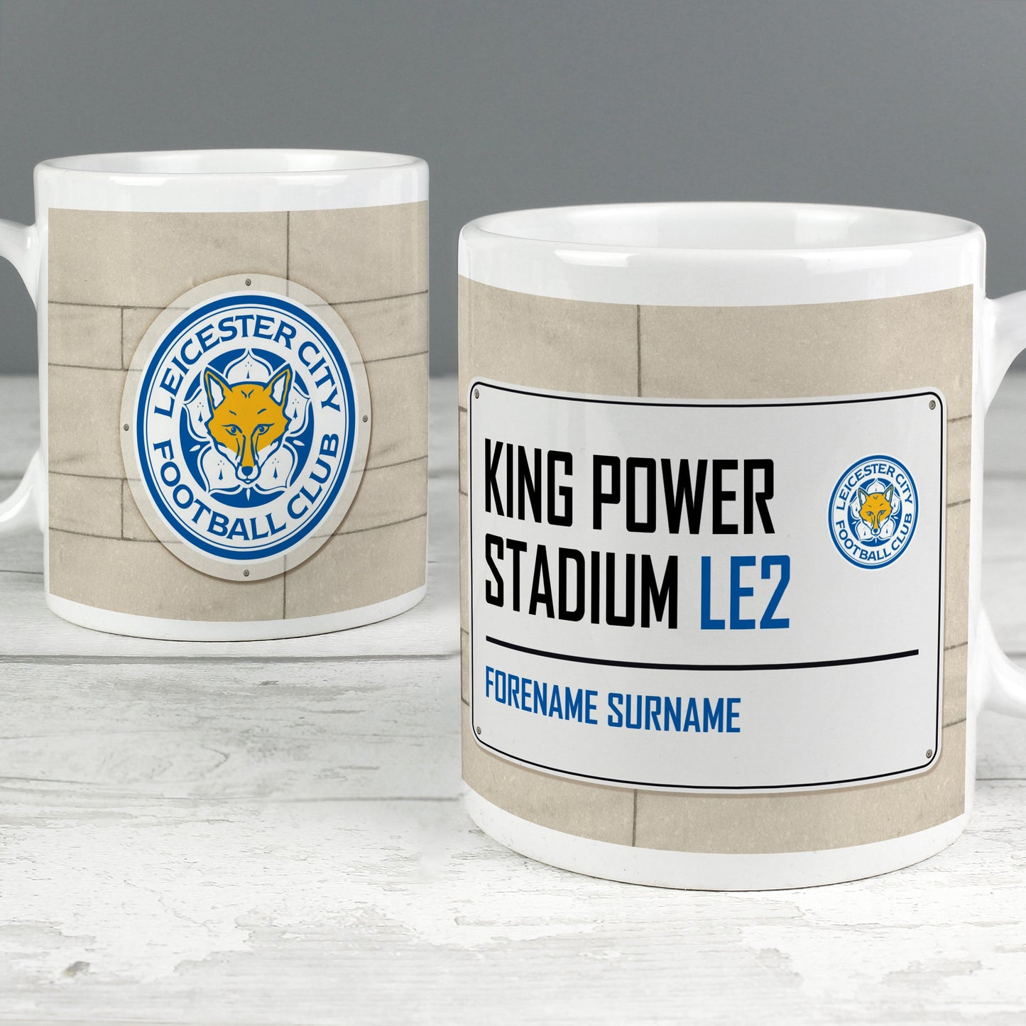 Personalised Leicester City Street Sign Ceramic Mug