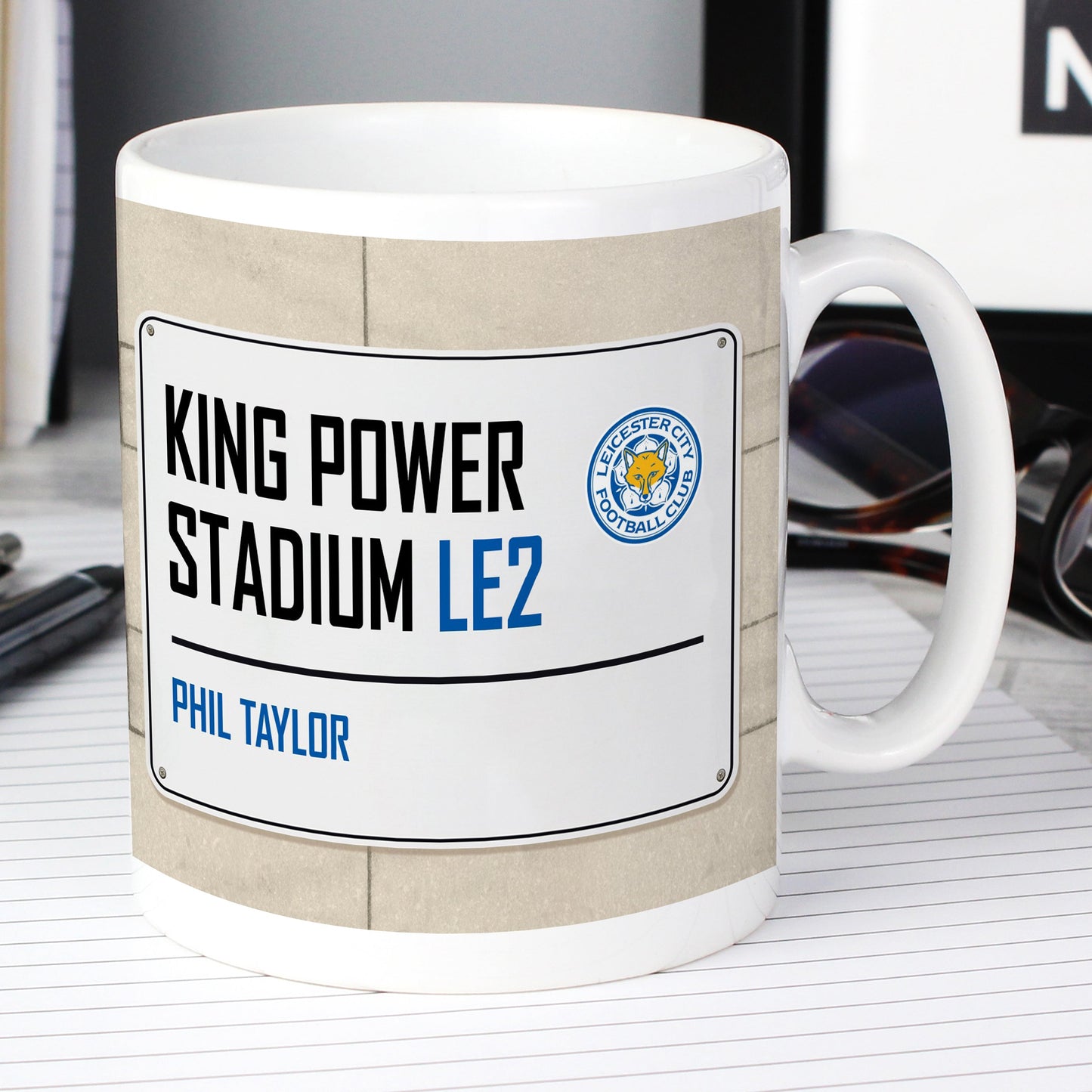 Personalised Leicester City Street Sign Ceramic Mug