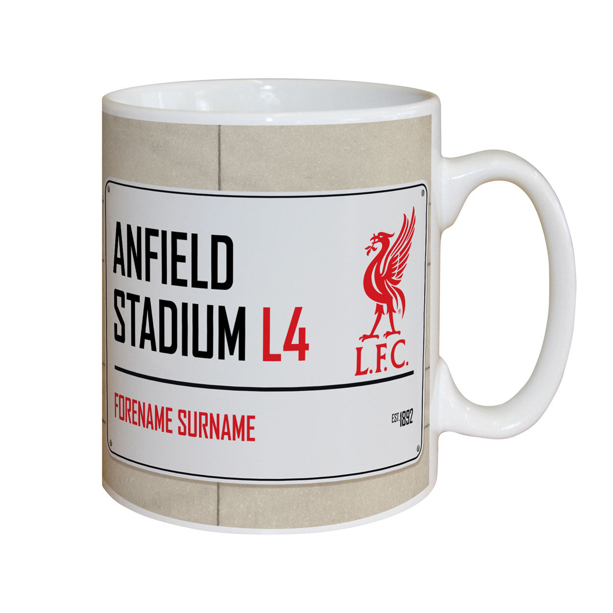 Personalised Liverpool FC Street Sign Ceramic Mug