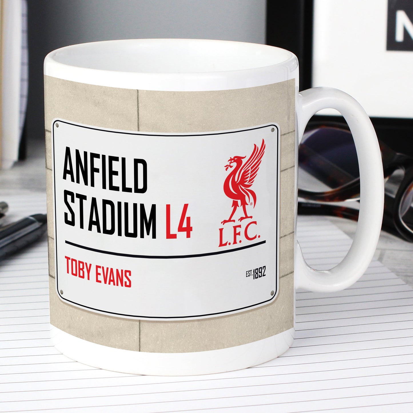 Personalised Liverpool FC Street Sign Ceramic Mug