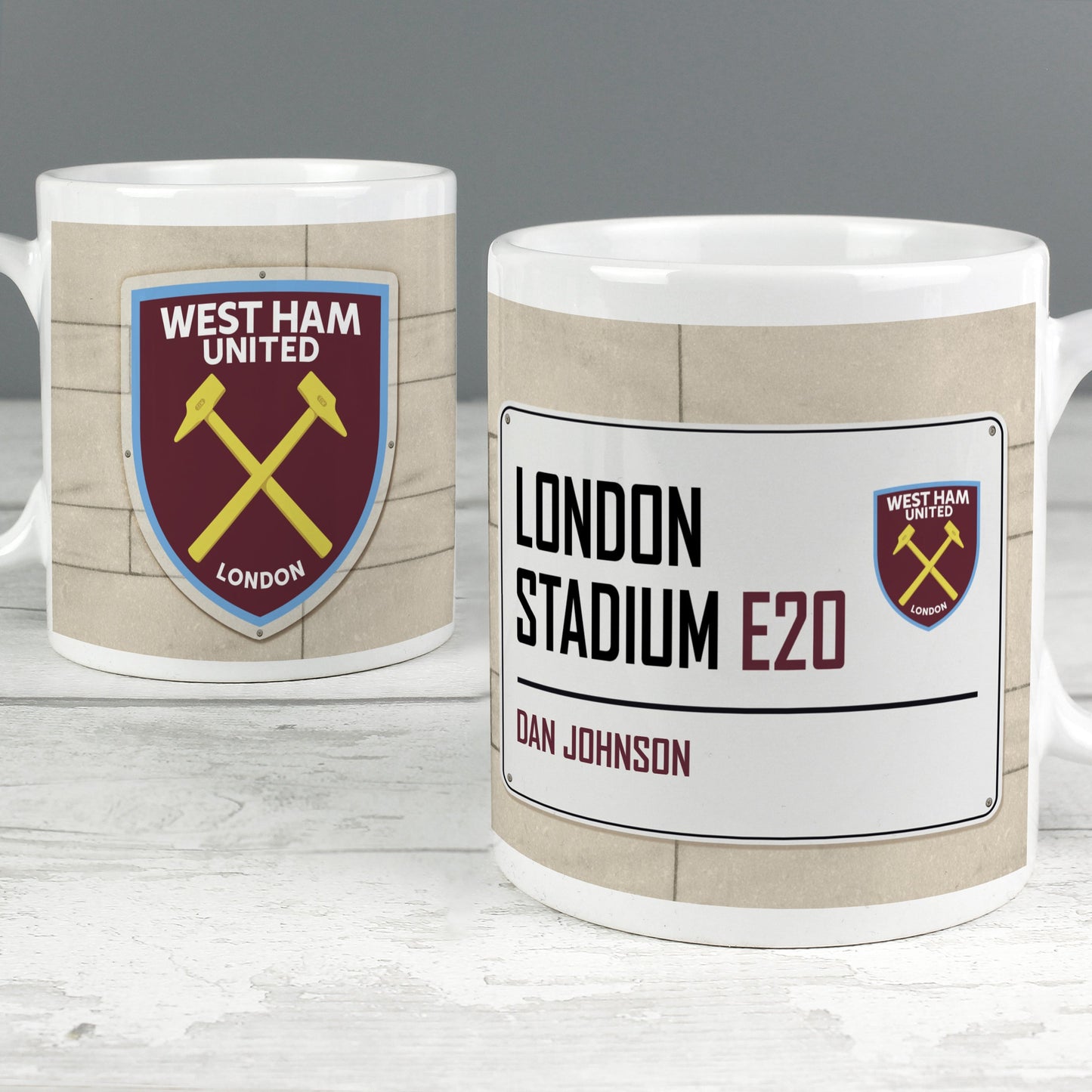 Personalised West Ham United FC Street Sign Ceramic Mug