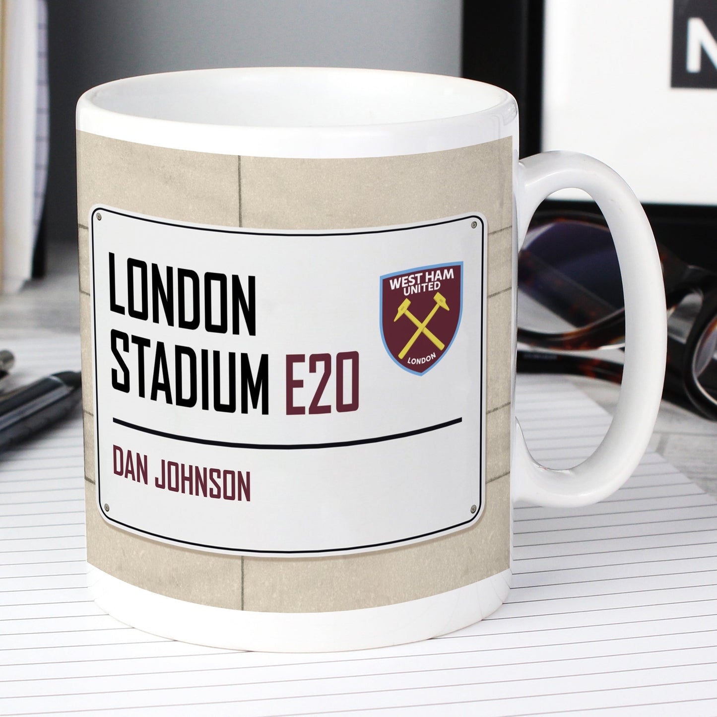 Personalised West Ham United FC Street Sign Ceramic Mug