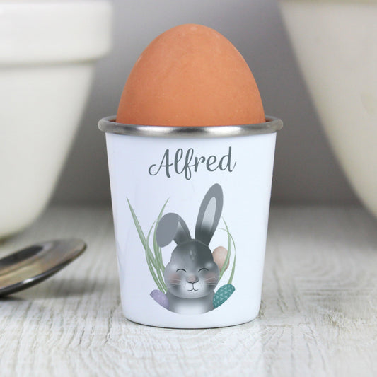 Personalised Watercolour Easter Bunny Egg Cup