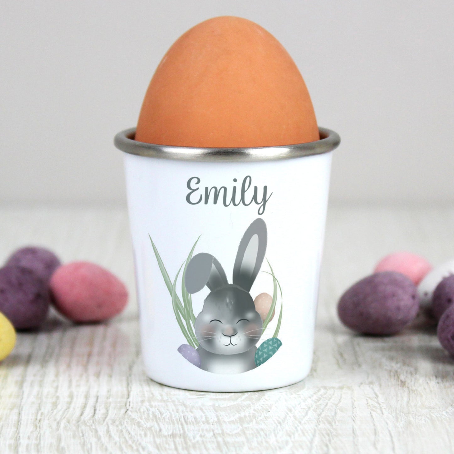 Personalised Watercolour Easter Bunny Egg Cup