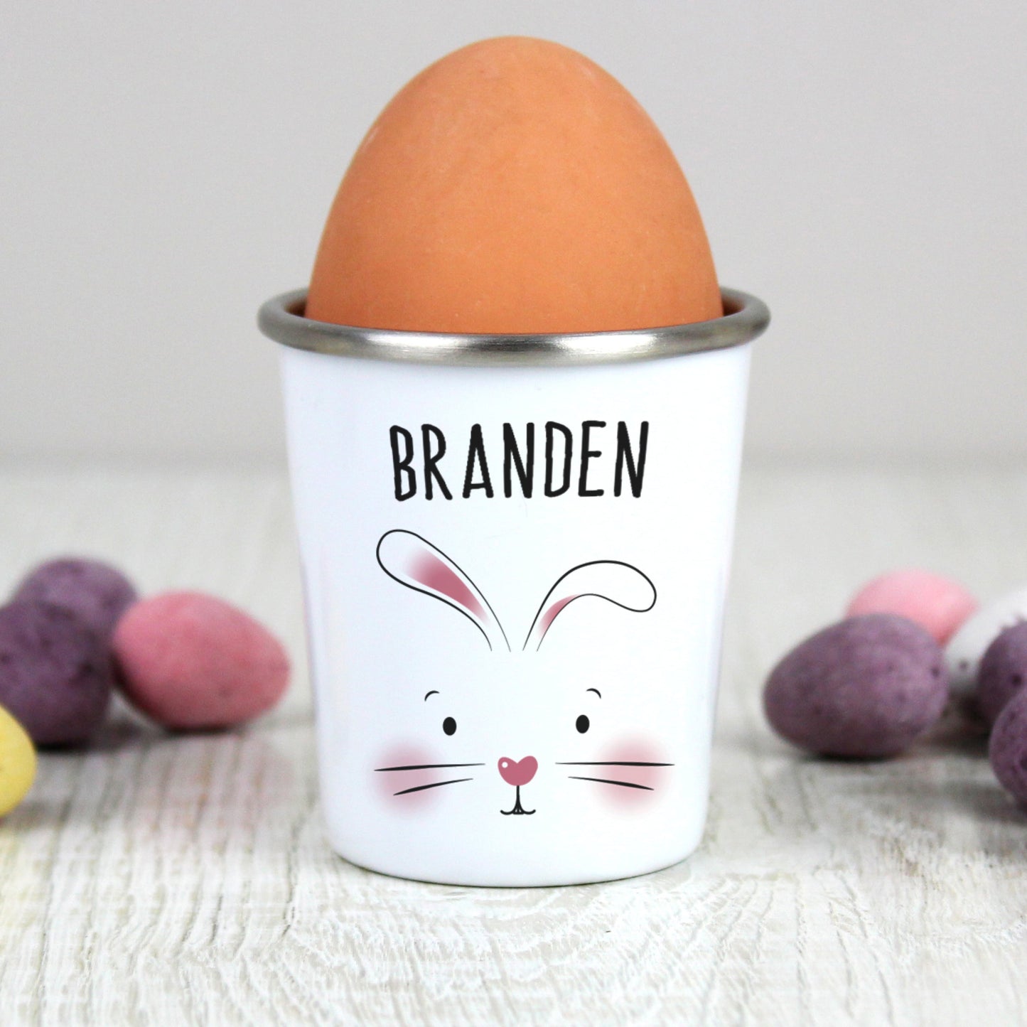 Personalised Bunny Features Egg Cup