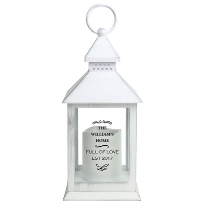Personalised Antique Scroll Any Text Flickering Flame Lantern
