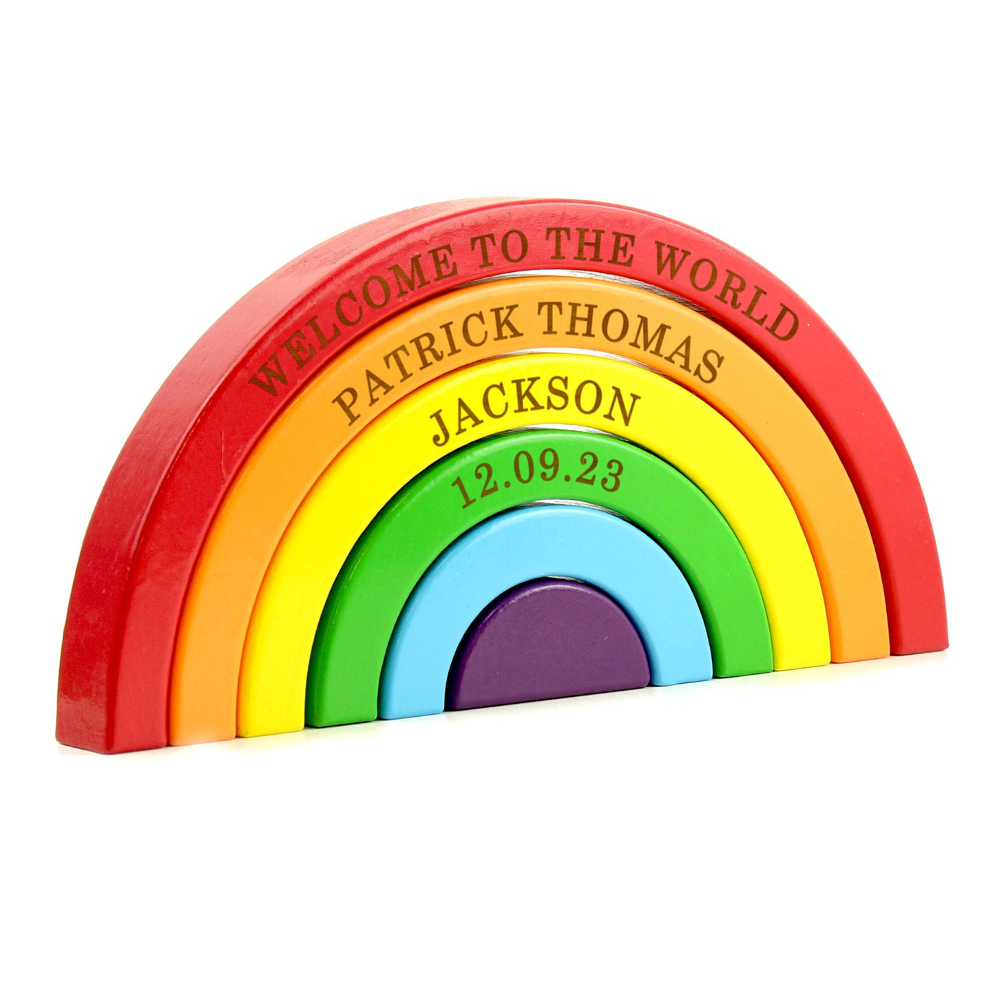 Personalised Wooden Rainbow Stacker Toy