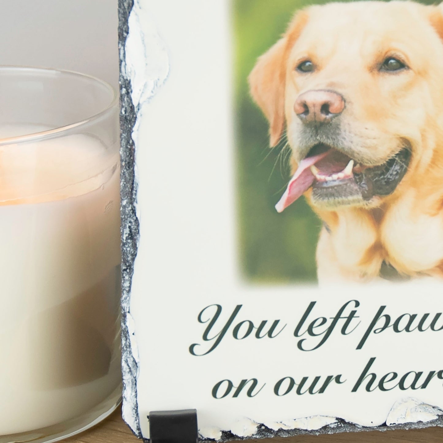 Personalised Pet Memorial Natural Square Rock Slate Custom Photo With Stands