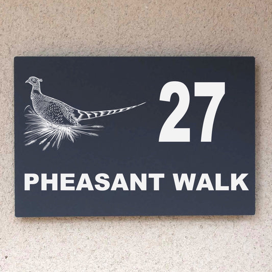 Personalised Pheasant Wall Mounted House Sign