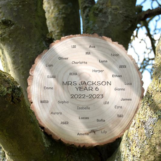 Personalised School Class Pupil Name Log Slice