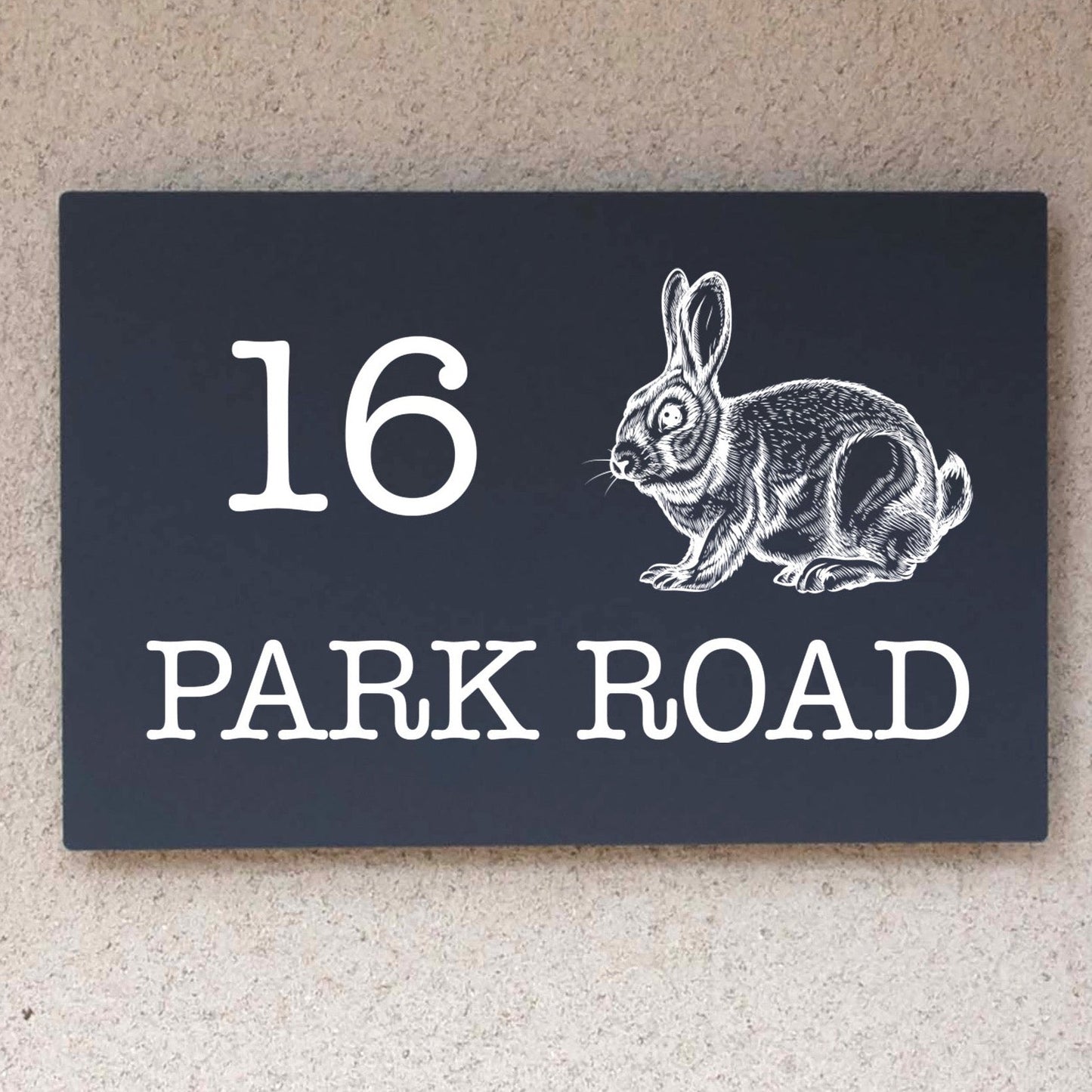 Personalised Country Hare Wall Mounted House Sign