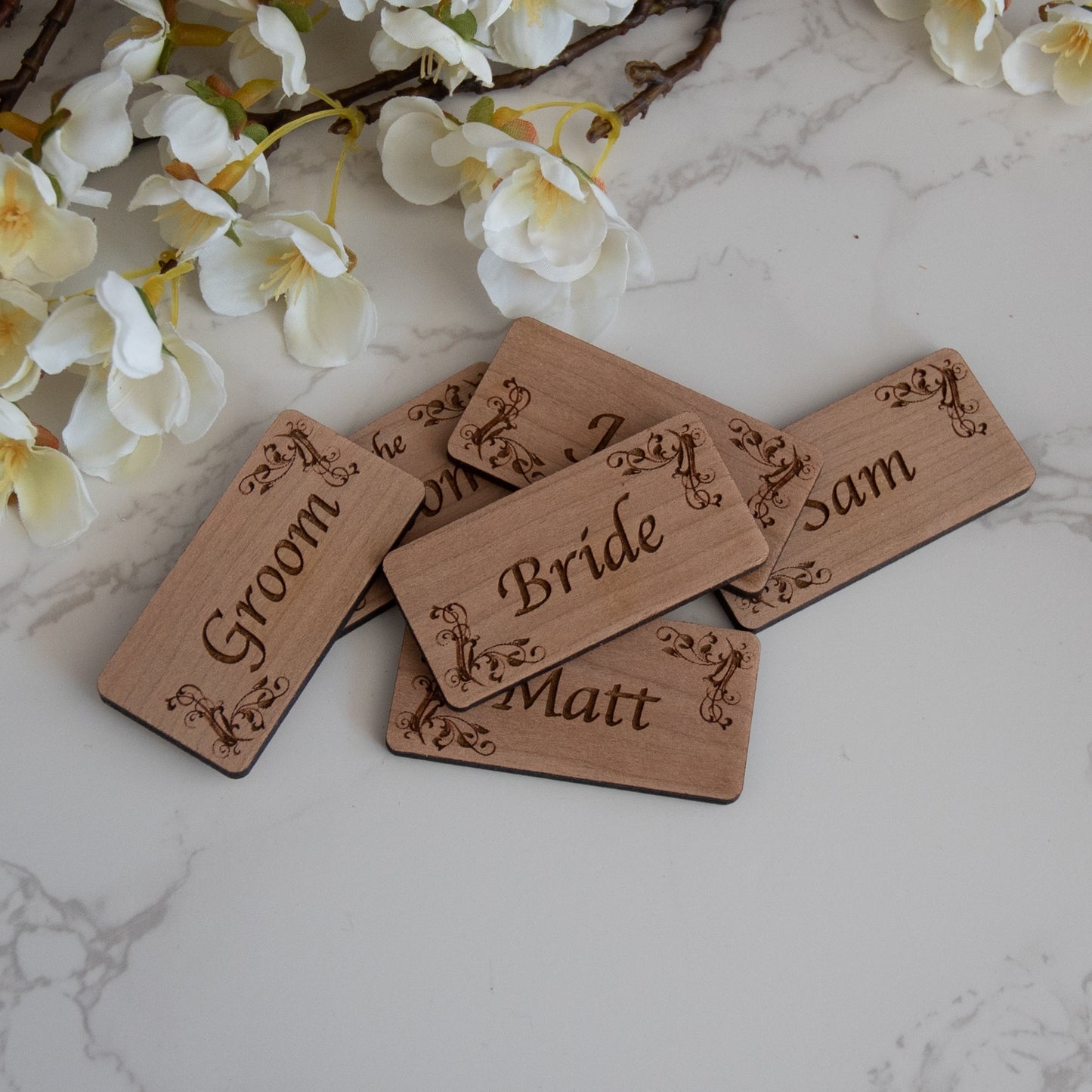 Personalised Wedding Rustic Wooden Place Names