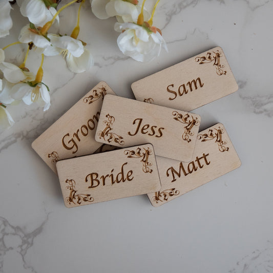 Personalised Wedding Rustic Wooden Place Names