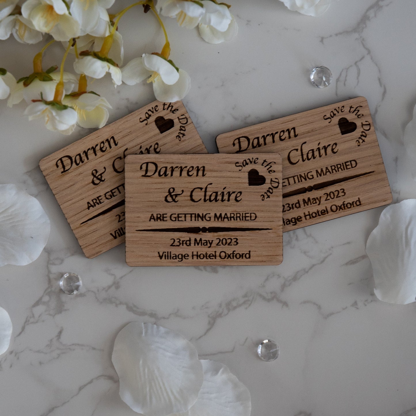 Rustic Save the Date Wooden Fridge Magnet