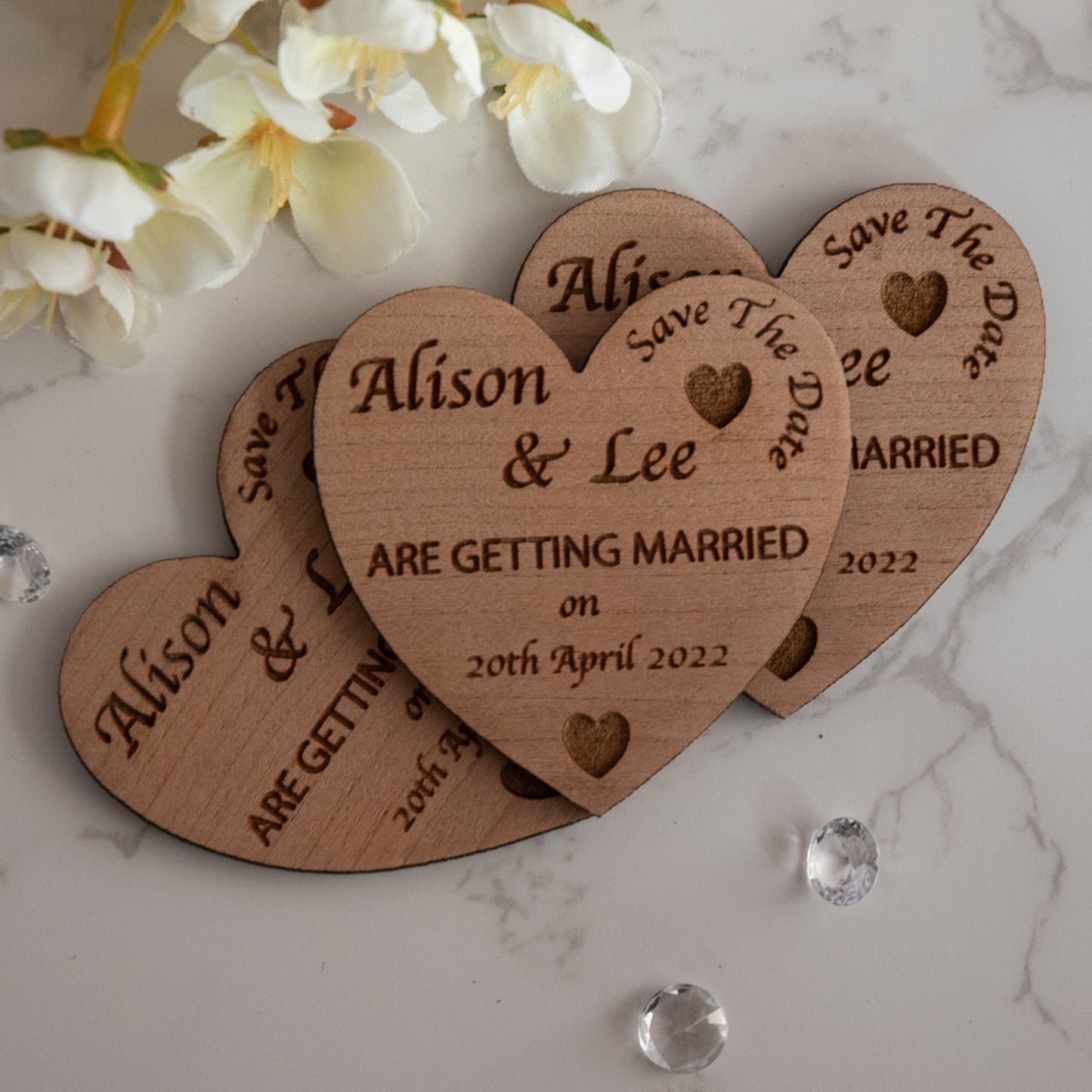 Save The Date Personalised Love Heart Fridge Magnet,