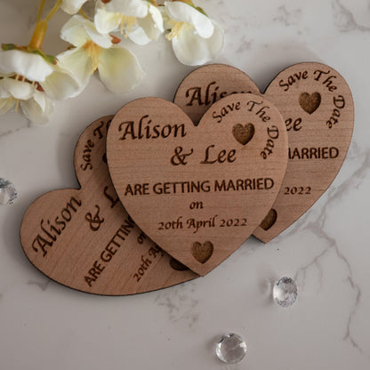 Save The Date Personalised Love Heart Fridge Magnet,