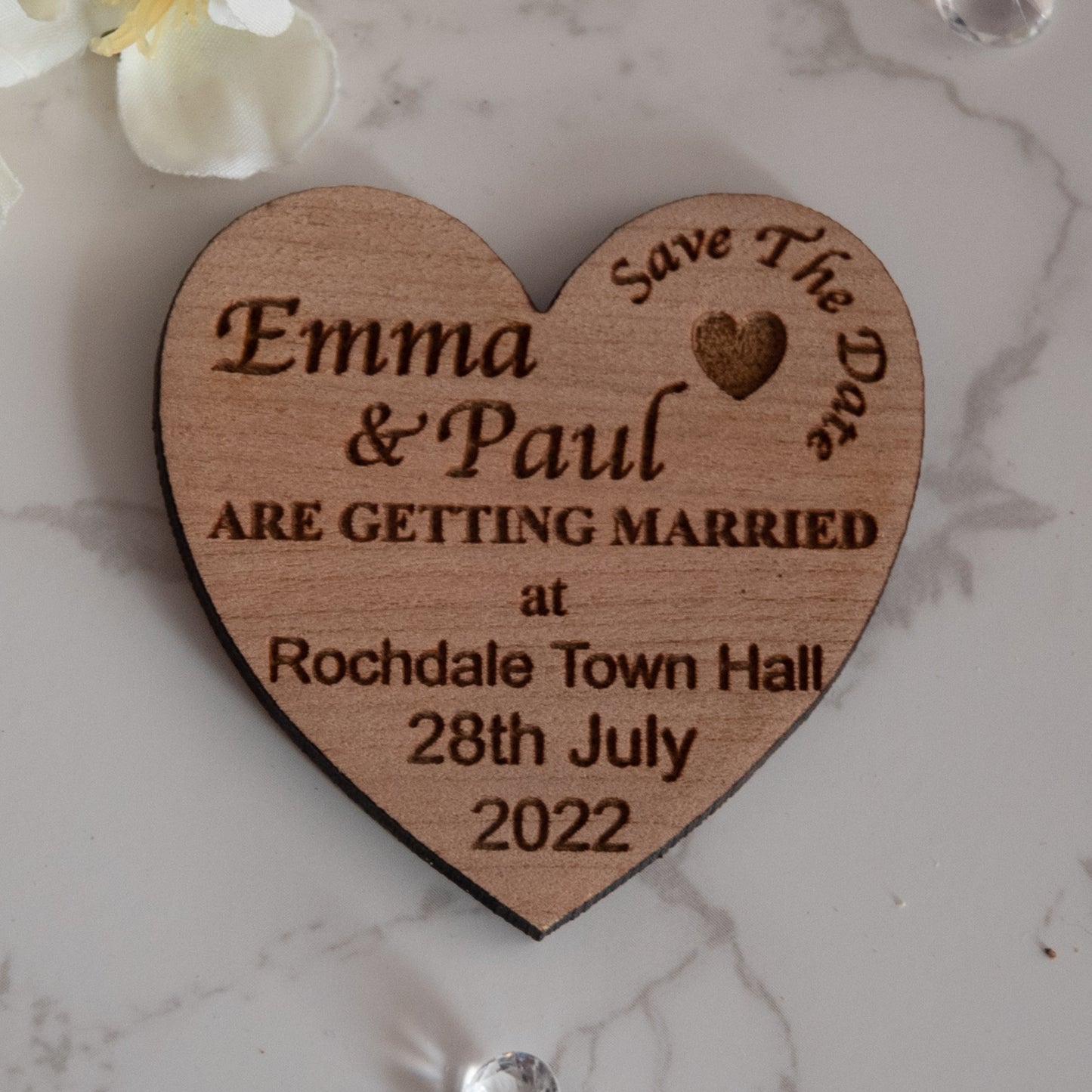 Personalised Save The Date Love Heart Fridge Magnet