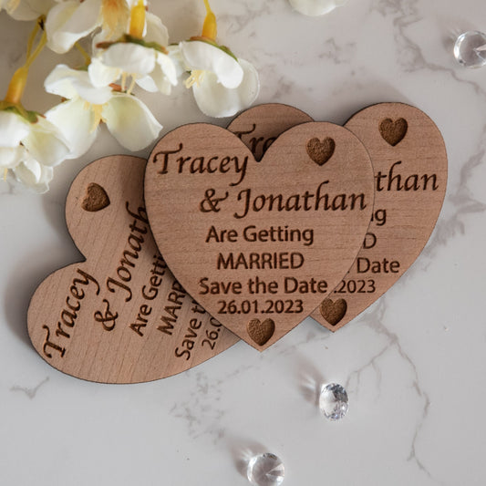 Personalised Save The Date Love Heart Fridge Magnet