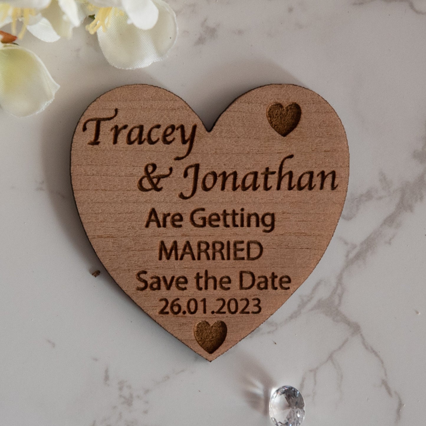 Personalised Save The Date Love Heart Fridge Magnet