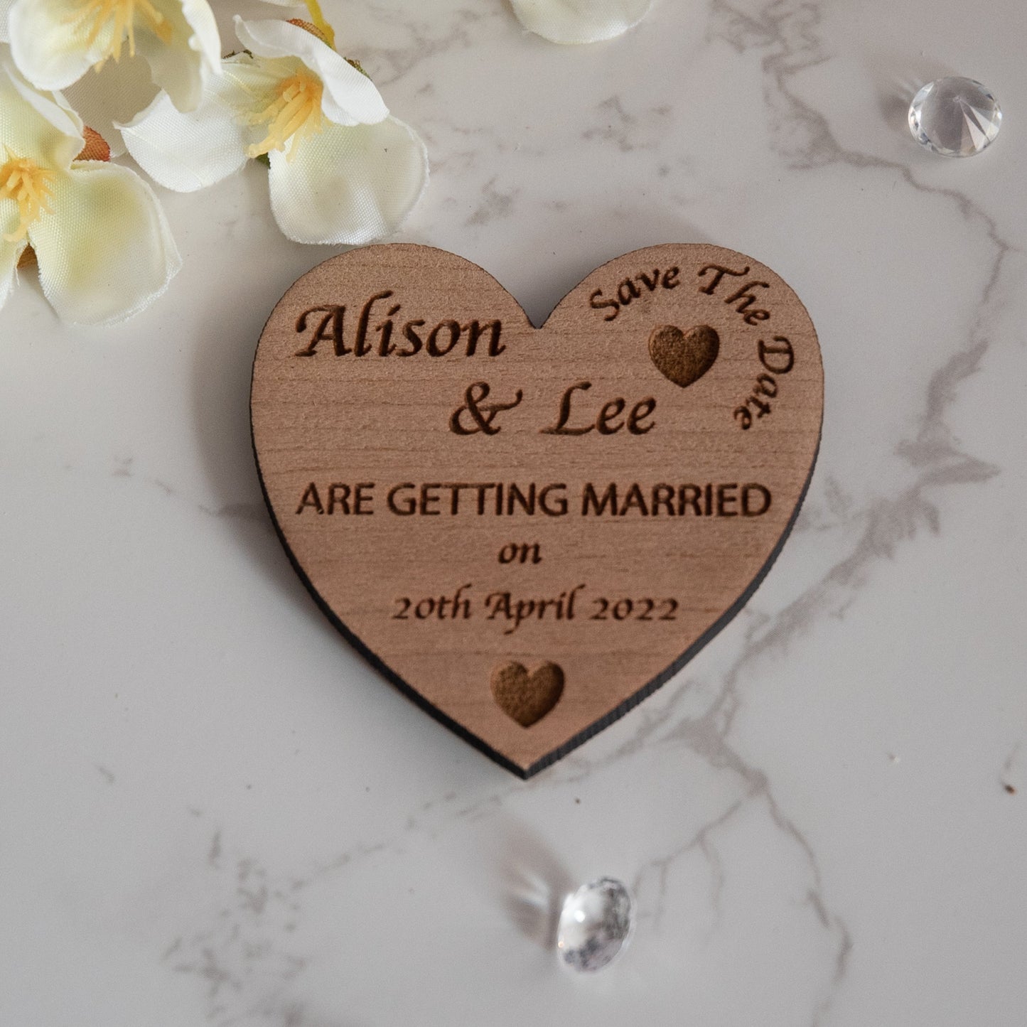 Save The Date Personalised Love Heart Fridge Magnet,