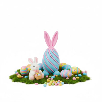 Spiral Easter Bunny Egg – 3D Printed Fidget Toy & Spring Decor