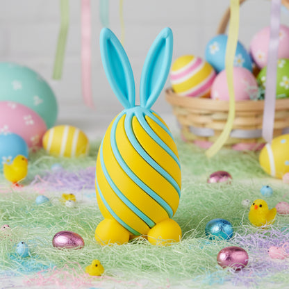 Spiral Easter Bunny Egg – 3D Printed Fidget Toy & Spring Decor