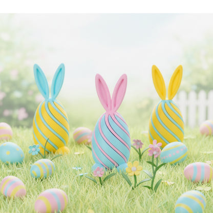 Spiral Easter Bunny Egg – 3D Printed Fidget Toy & Spring Decor